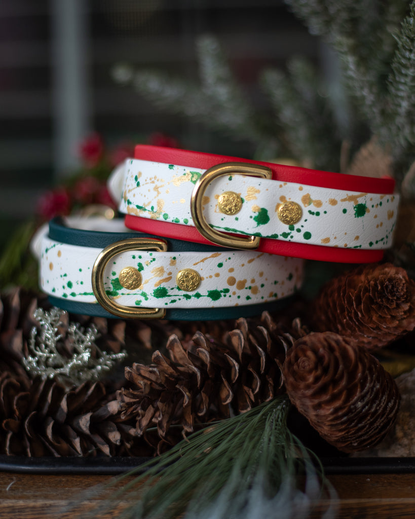 Holiday Splash Biothane Dog Collars