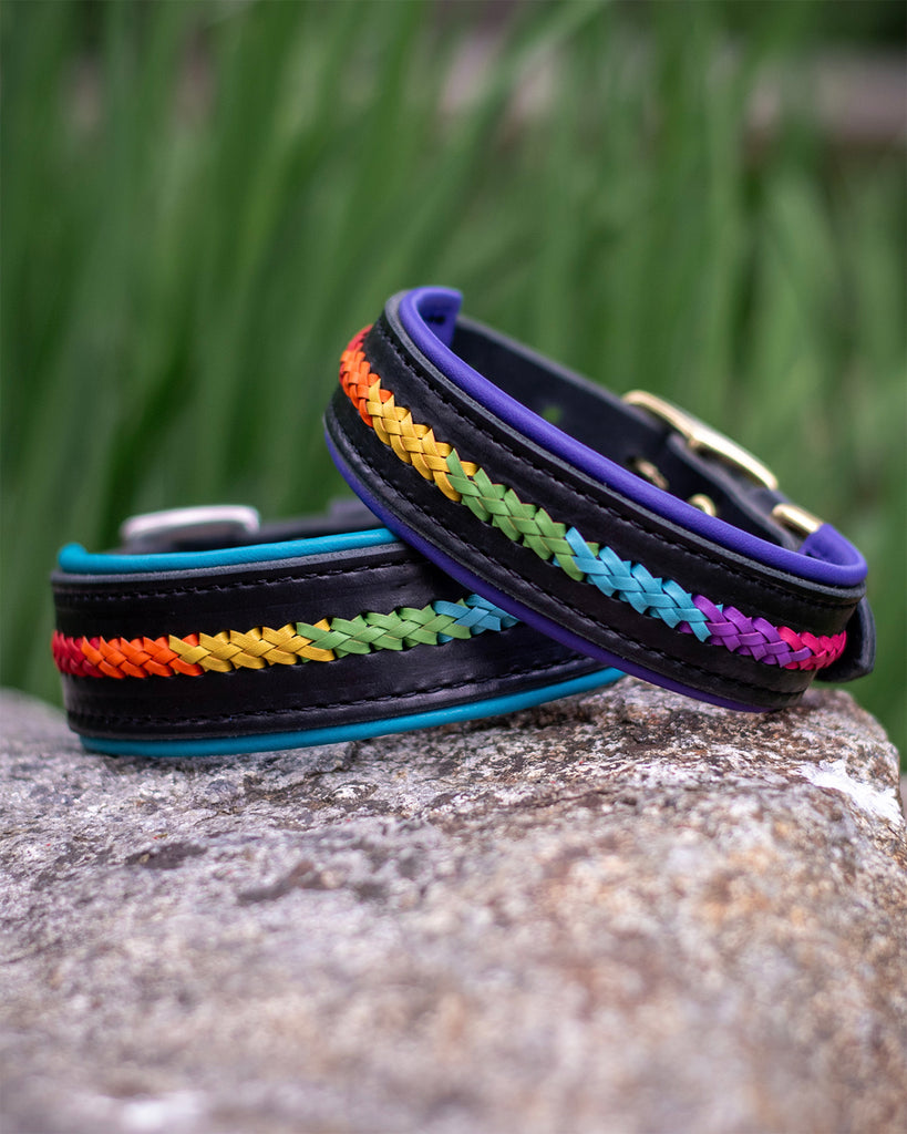Rainbow Roo Laced Leather Collar