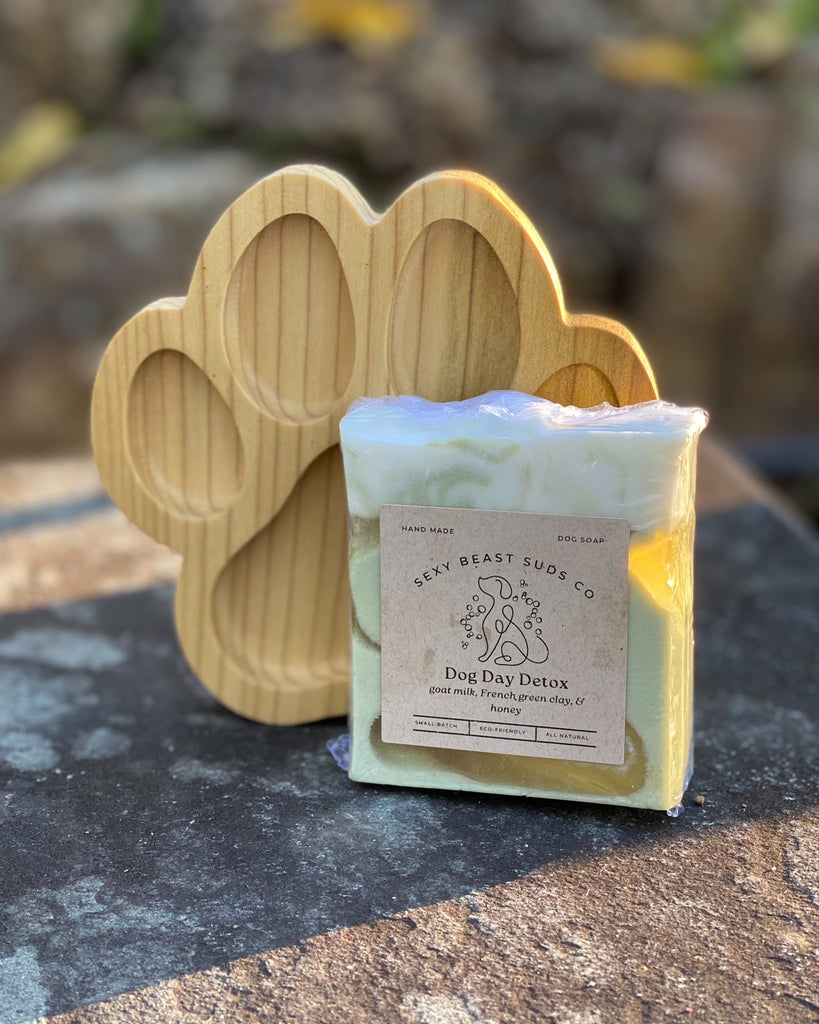 Paw Print Sustainable Poplar Soap Dish